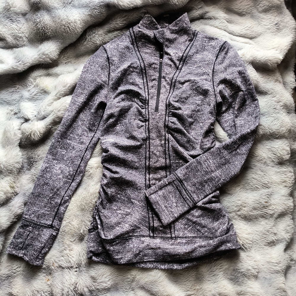 lululemon athletica Heathered Gray Zip-Up Long Sleeve
